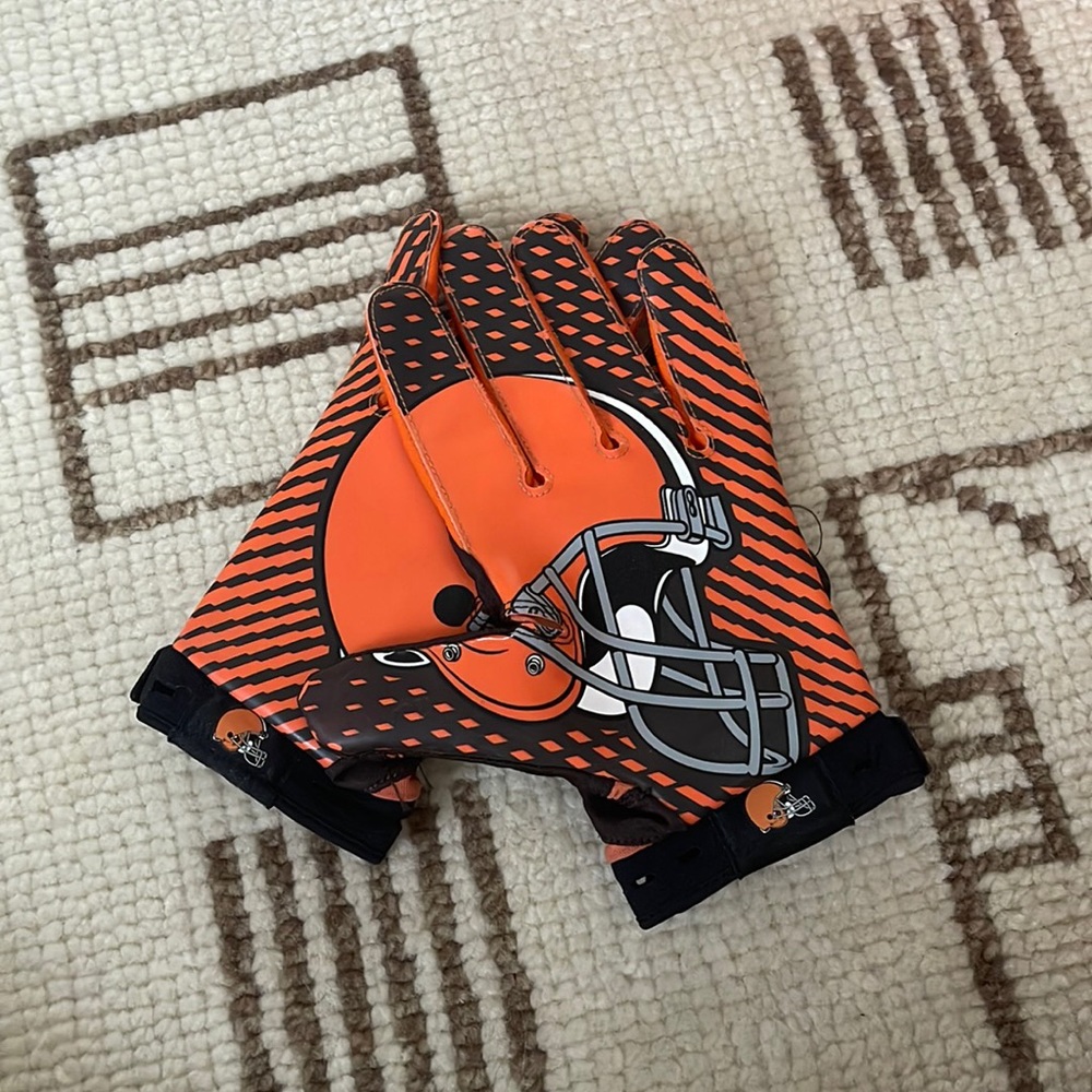 Nike Superbad Football Gloves XXL Cleveland Browns, Game worn NFL